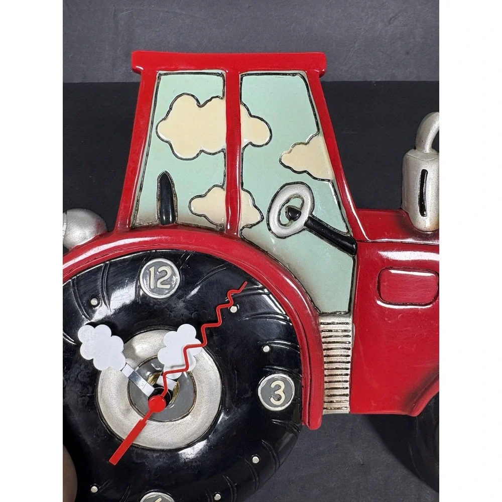 Allen Designs Tractor Time P1756 Red Tractor Pendulum Wall Clock Farm Decor
